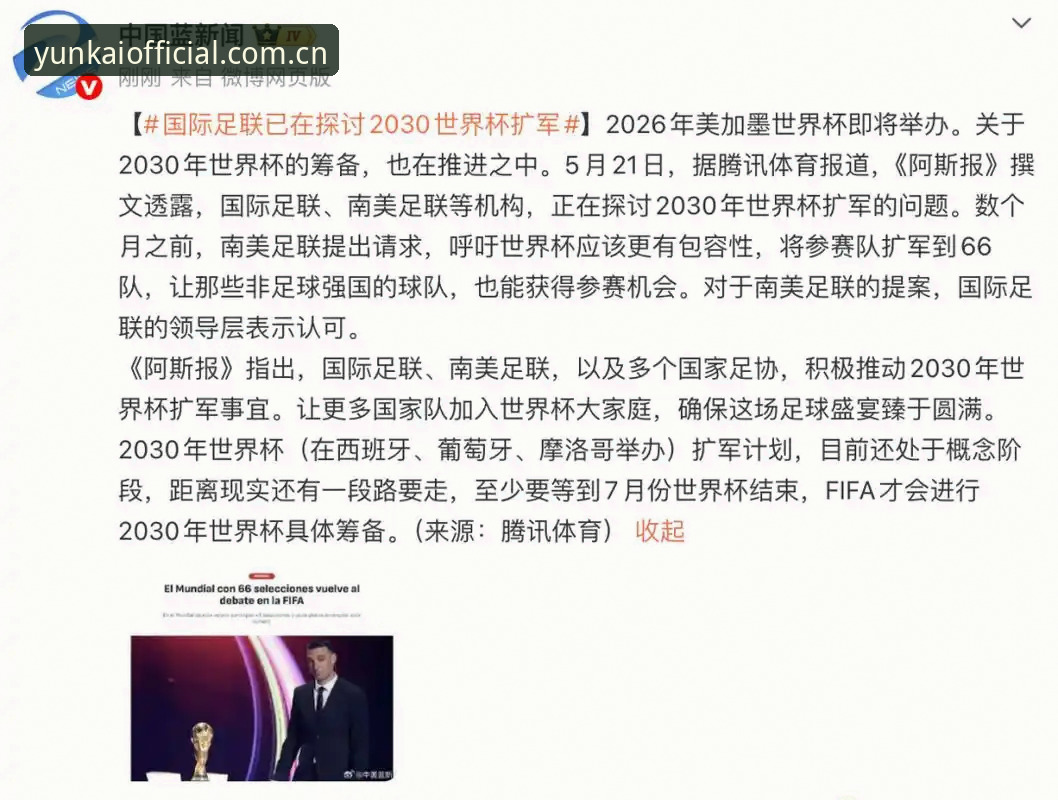 世界杯扩军至66队操作教程：云开平台带你解读2030年赛事新格局